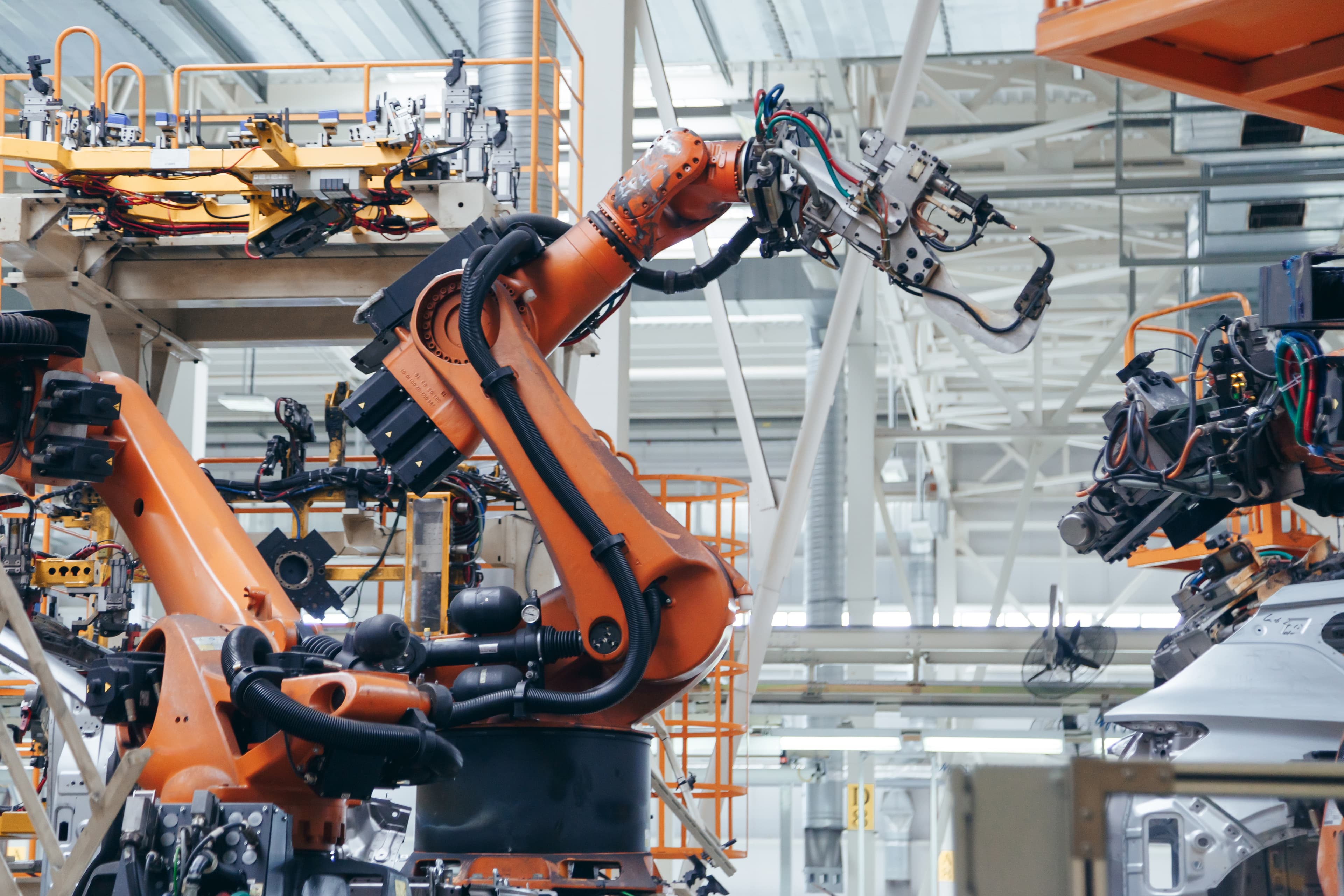 Robotic welding cell on an automotive production line — Kerning AI